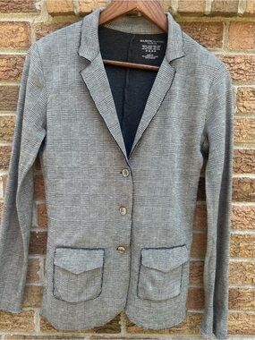 MAJESTIC Filatures Paris Women's Plaid Blazer some cashmere mix size small